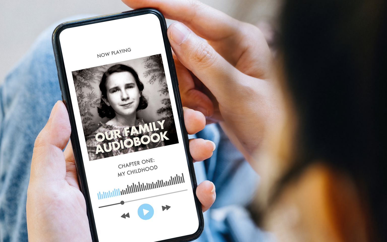 An A Life in Film Audiobook example on an mobile phone.